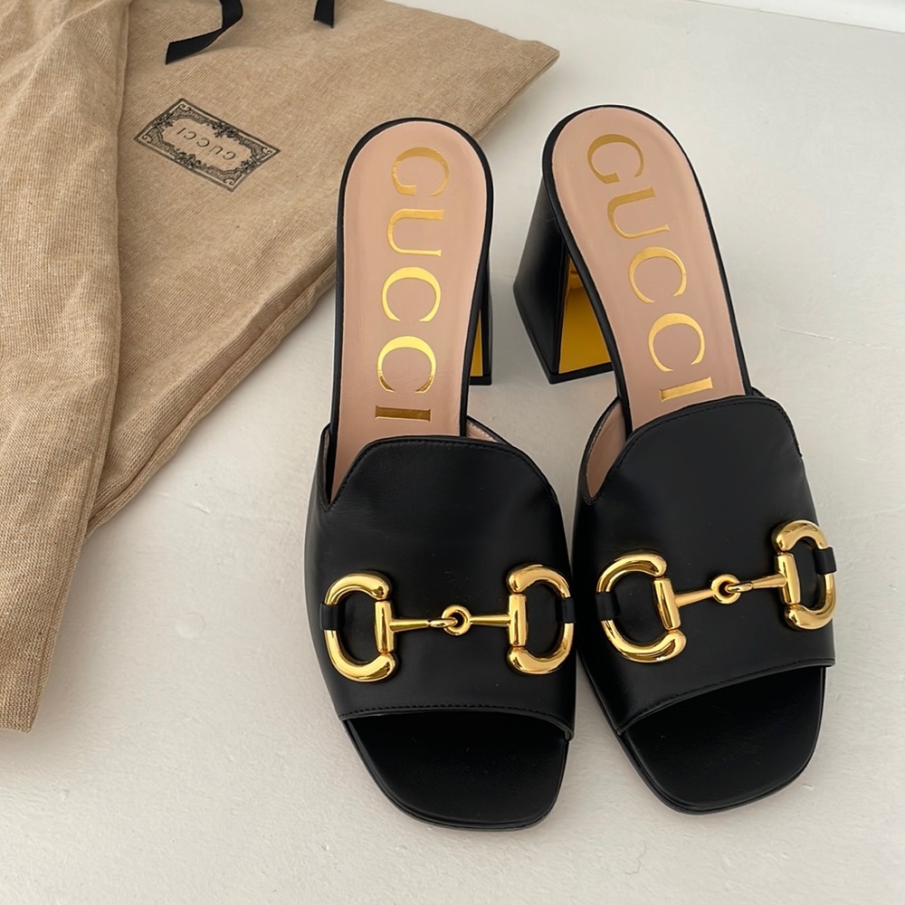 Gucci Baby Horsebit Slide Sandal Mules Size 38.5